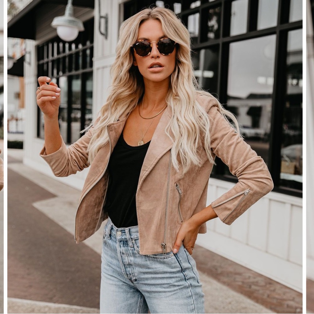 Vici Dolls Market Suede Jacket - Sand